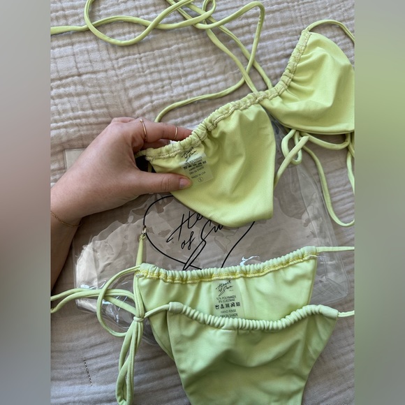 Heart of Sun Swim Swept Away S/M bikini set in Voltage Highlighter Lime swimsuit - Picture 6 of 12